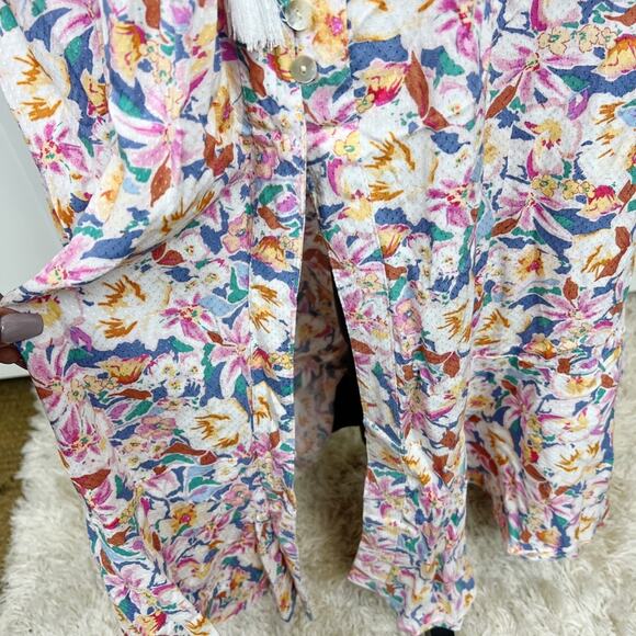 Cynthia Rowley Floral High‎ Waisted Long Button Down Skirt Size XL - Picture 7 of 11